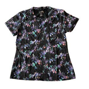 Inspira Flex Round Neck Printed Scrub Top Women's Small S Abstract IP723 NWT